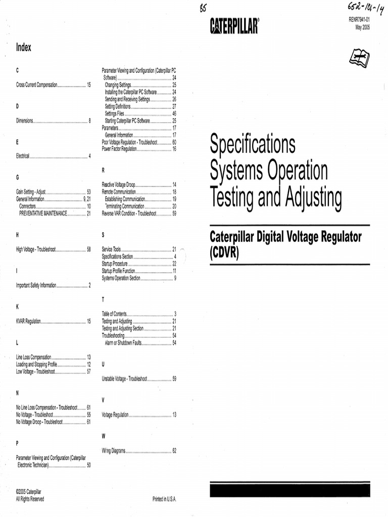 652-101-14 - CAT - Specifications of Systems Operation Testing Adjust | PDF
