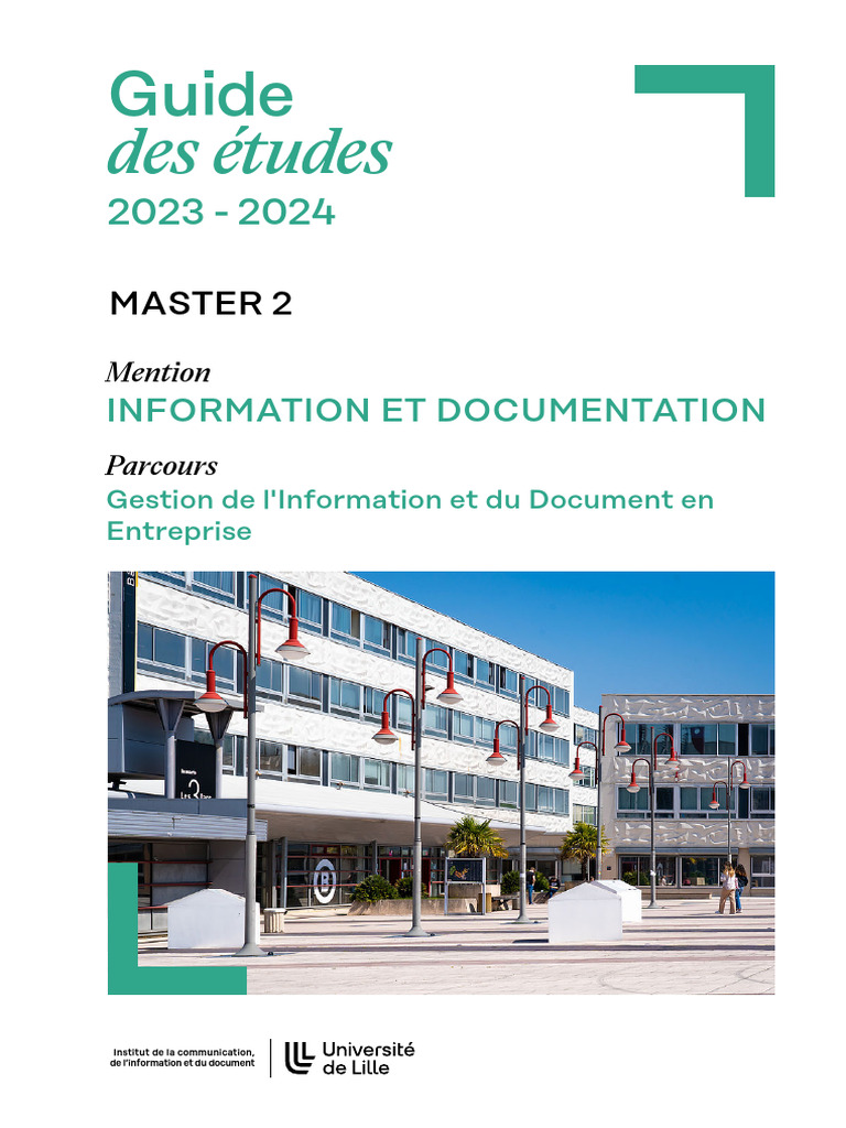 Guide des études Master 2 Infodoc 2023-2024 | PDF | La gestion des ...