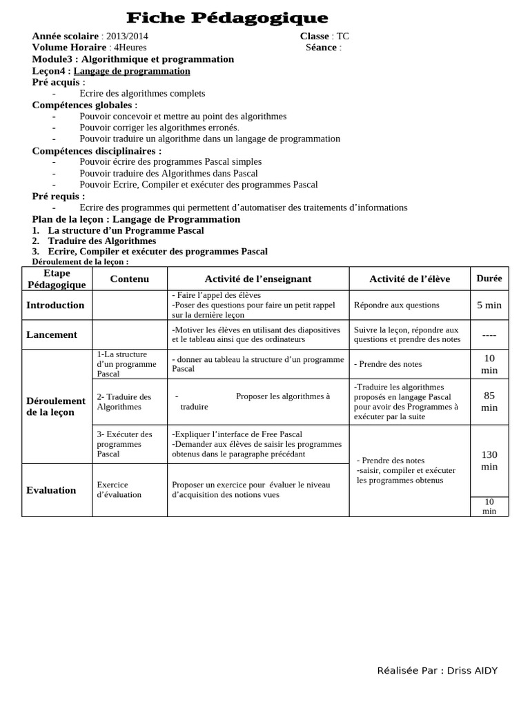 Programmation en Pascal : Module 3 | PDF | Programme informatique ...