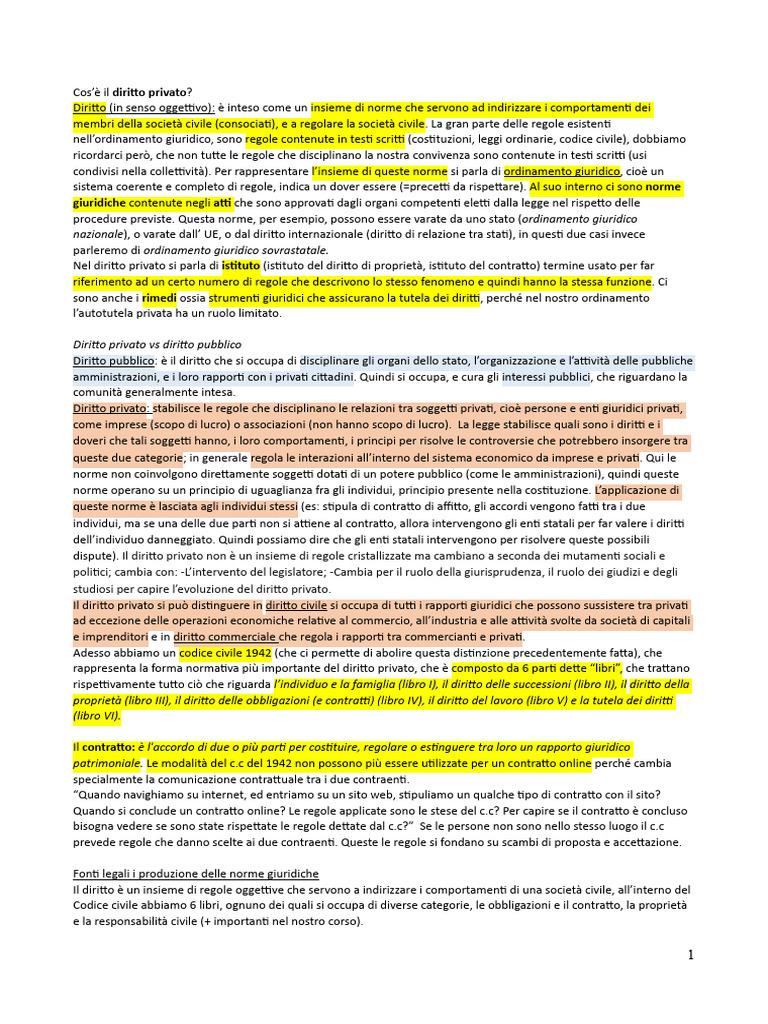 Diritto Privato | PDF