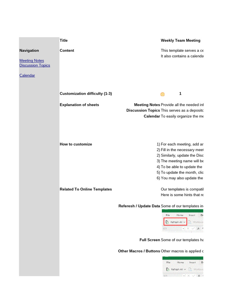 Weekly Team Meeting | PDF | Microsoft Excel | Software