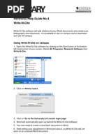 Refworks Help Guide No.4 Write-N-Cite