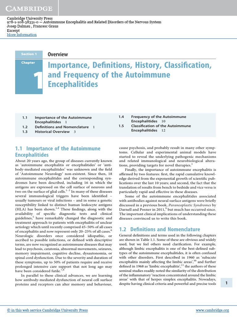 Autoimmune Encephalitis Overview | PDF | Autoimmunity | Antibody