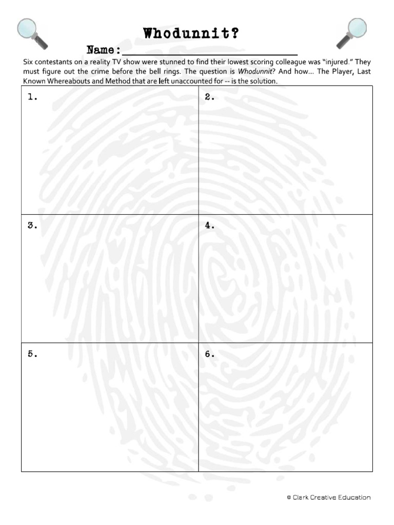 Whodunnit Work Page - Function Operations | PDF
