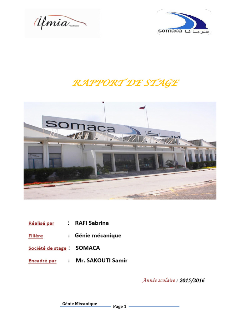 Rapport de stage de Sabrina Rafi | PDF