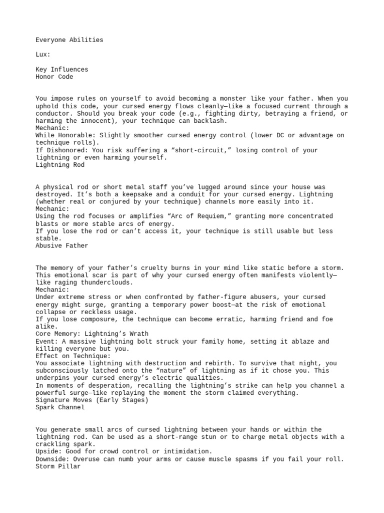 jjk rp | PDF | Lightning