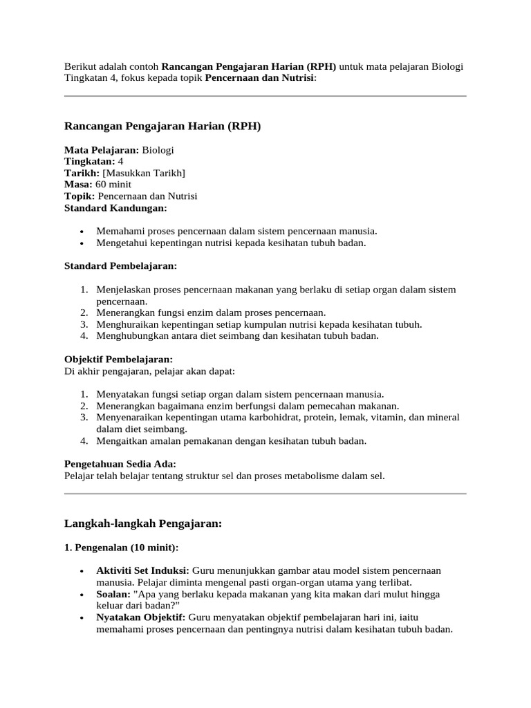 Erph Sistem Pencernaan Dan Nutrisi | PDF