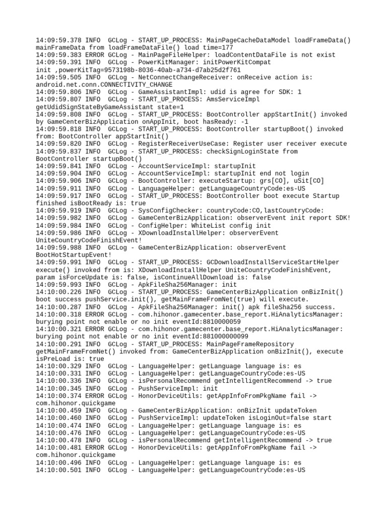 GameCenter Startup Process Log Analysis | PDF | Computing | Software