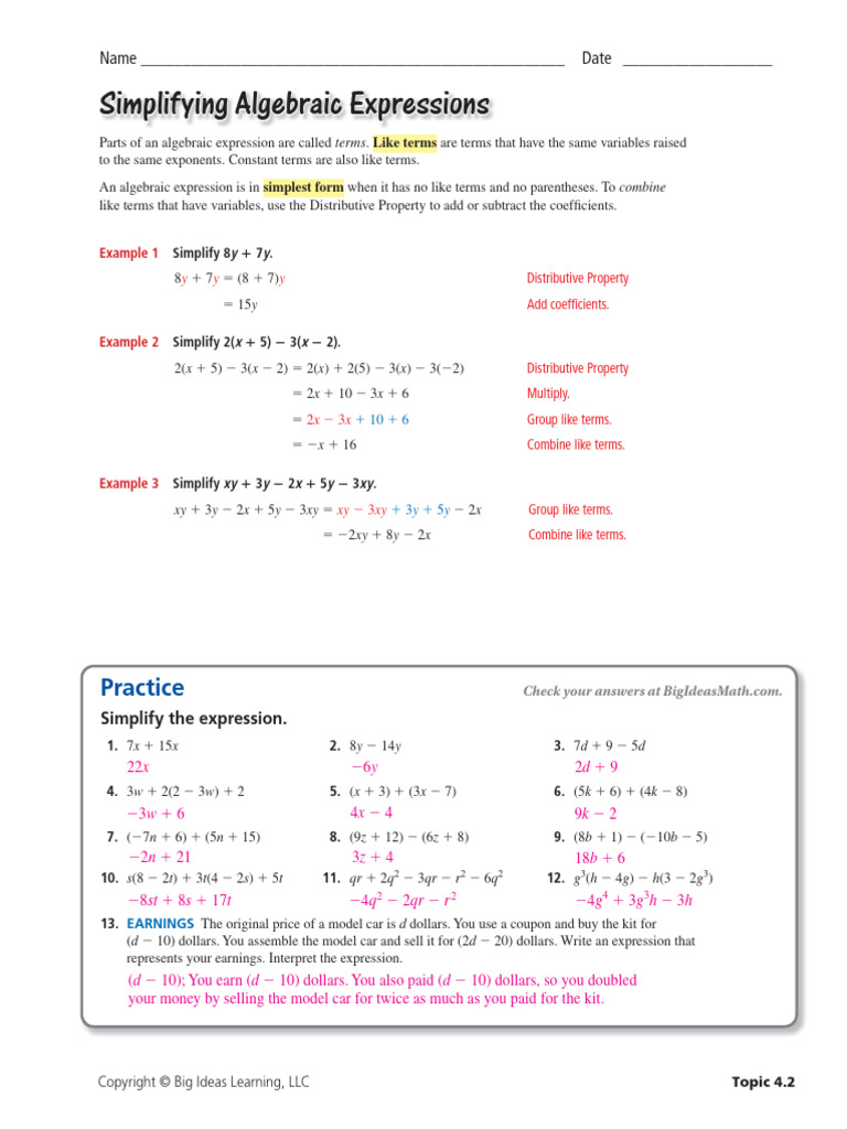 BIM SimplifyExpressions KEY | PDF | Mathematical Logic | Elementary ...