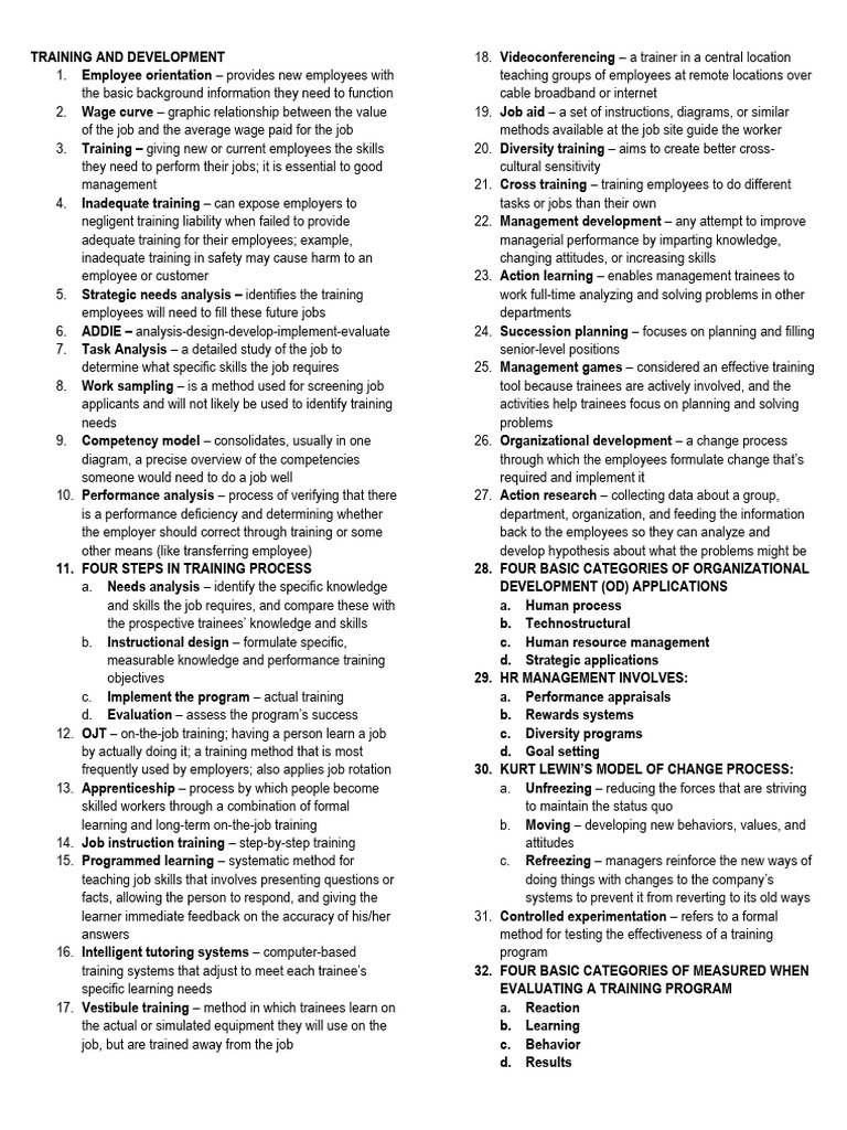 Employee Training and Development Guide | PDF | Employment | Learning