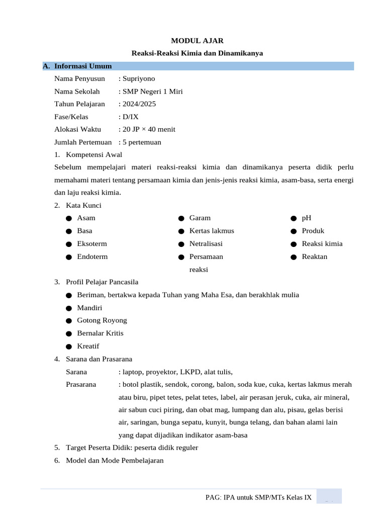 Modul Ajar Bab 5 | PDF