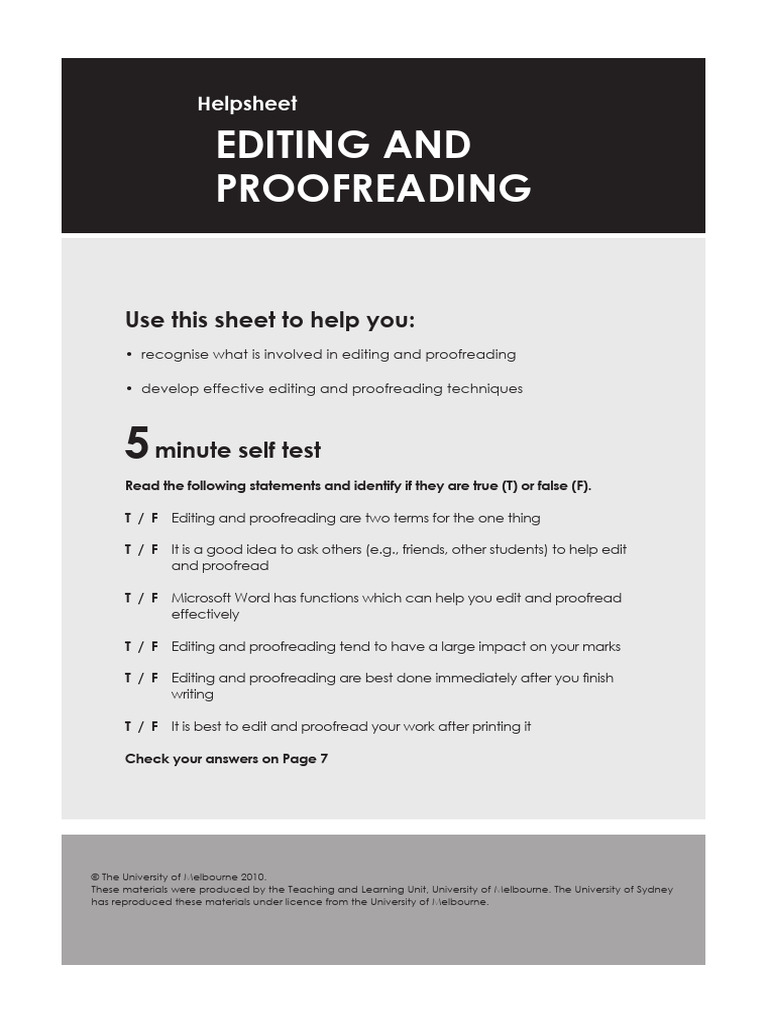 Editing and Proofreading Techniques Guide | PDF | Proofreading | Editing