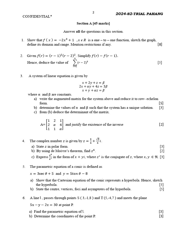 Soalan Maths T 2024 Sem 1 | PDF | Geometry | Mathematics