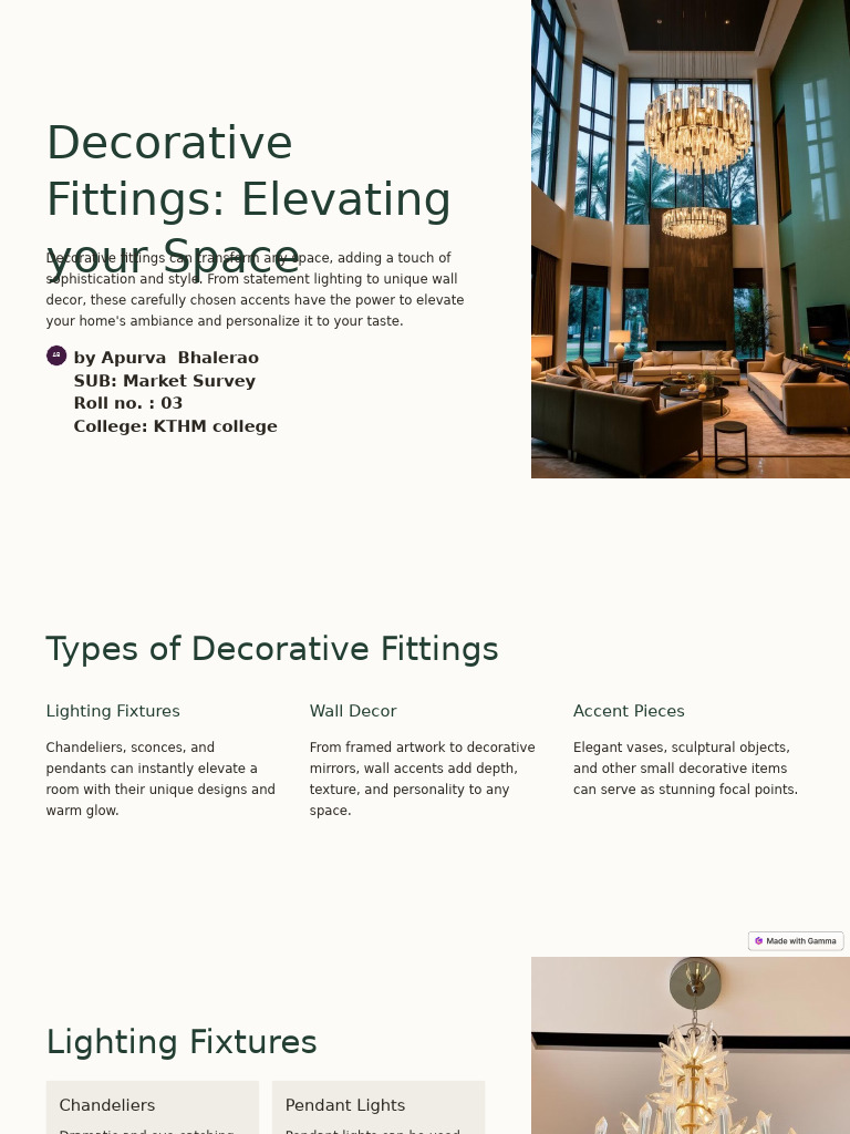 Decorative Fittings Elevating Your Space | PDF | Lighting | Interior Design
