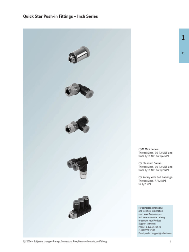 Quick Star Push-in Fittings Overview | PDF | Pipe (Fluid Conveyance ...