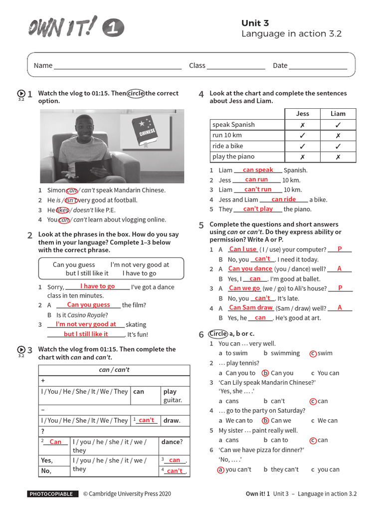 Language in Action Vlog Unit3 With Answers | PDF | Syntax | Linguistics