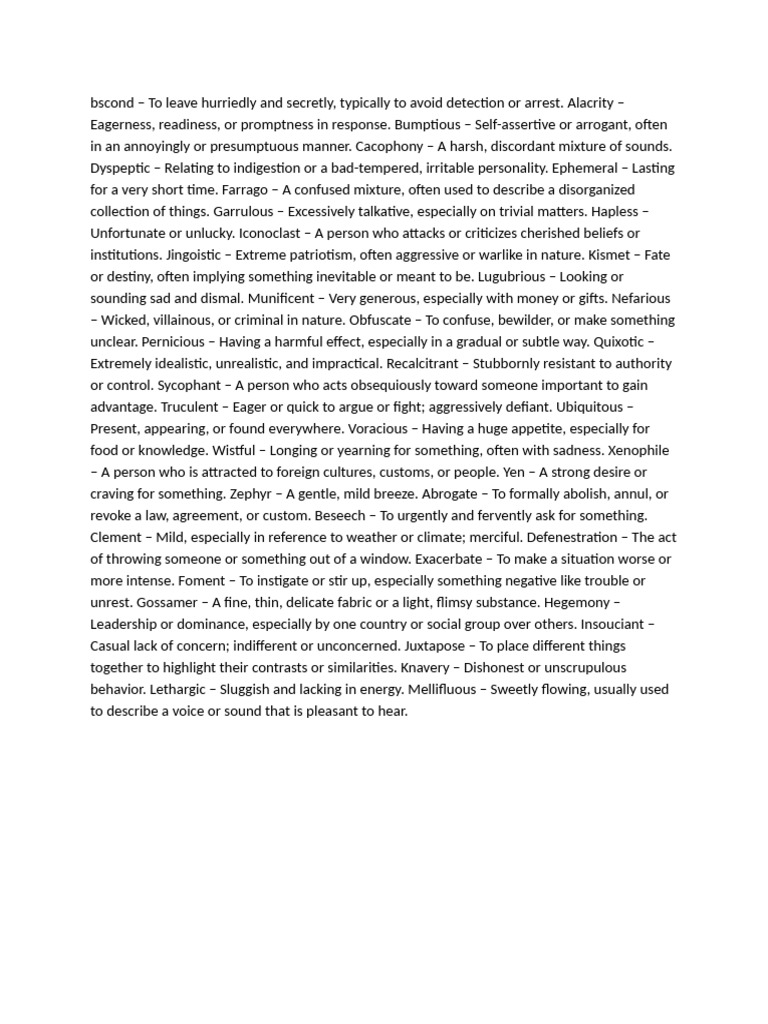 Vocabulary Definitions and Meanings | PDF