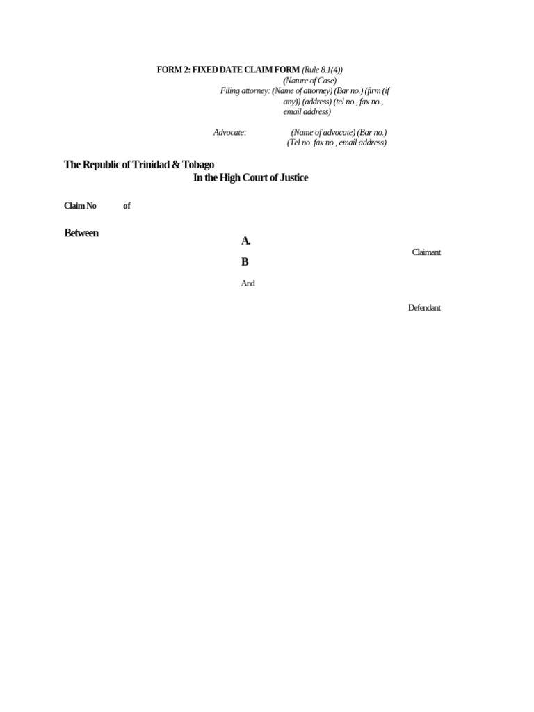 Fixed Date Claim Form Guide | PDF | Plaintiff | Separation Of Powers