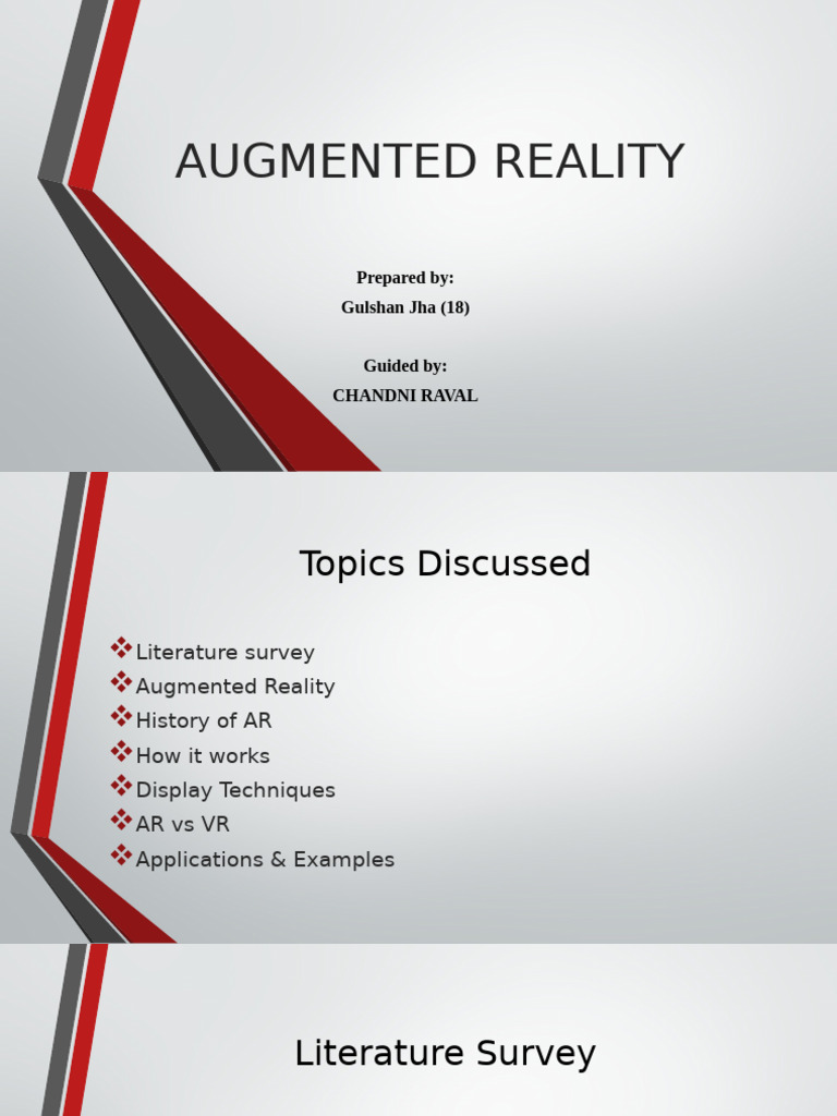 Augmented Realityseminar | PDF | Augmented Reality | Virtual Reality