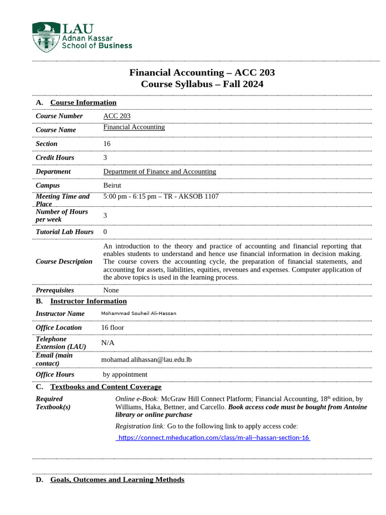 Financial Accounting - ACC 203 - Section 16 | PDF | Academic Dishonesty ...
