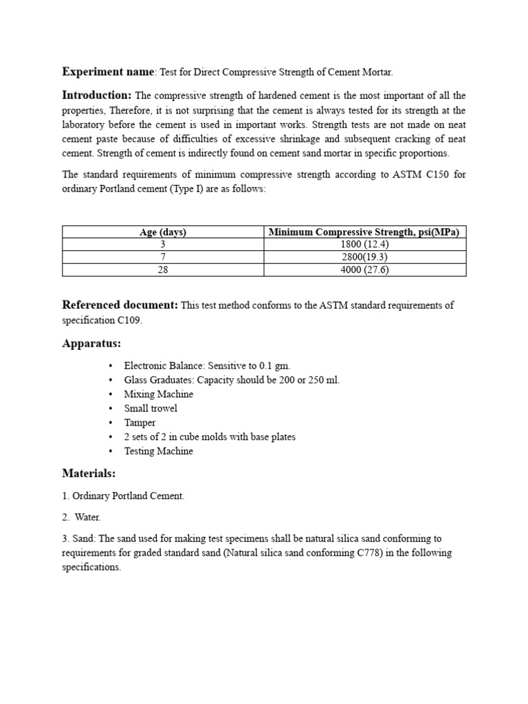 cement mortar | PDF | Structural Load | Concrete