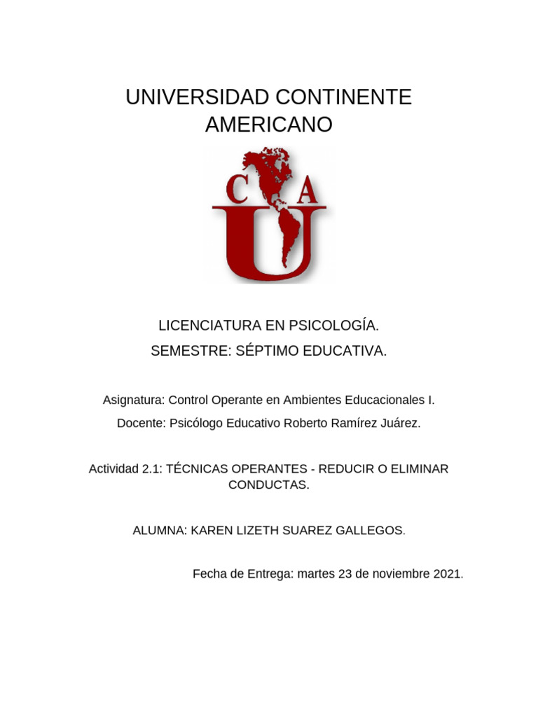 act 2.1 | PDF | Reforzamiento | Comportamiento