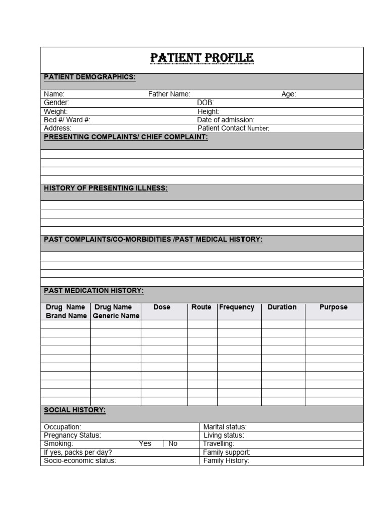 Updated PT Profile Form | PDF | Epidemiology | Clinical Medicine