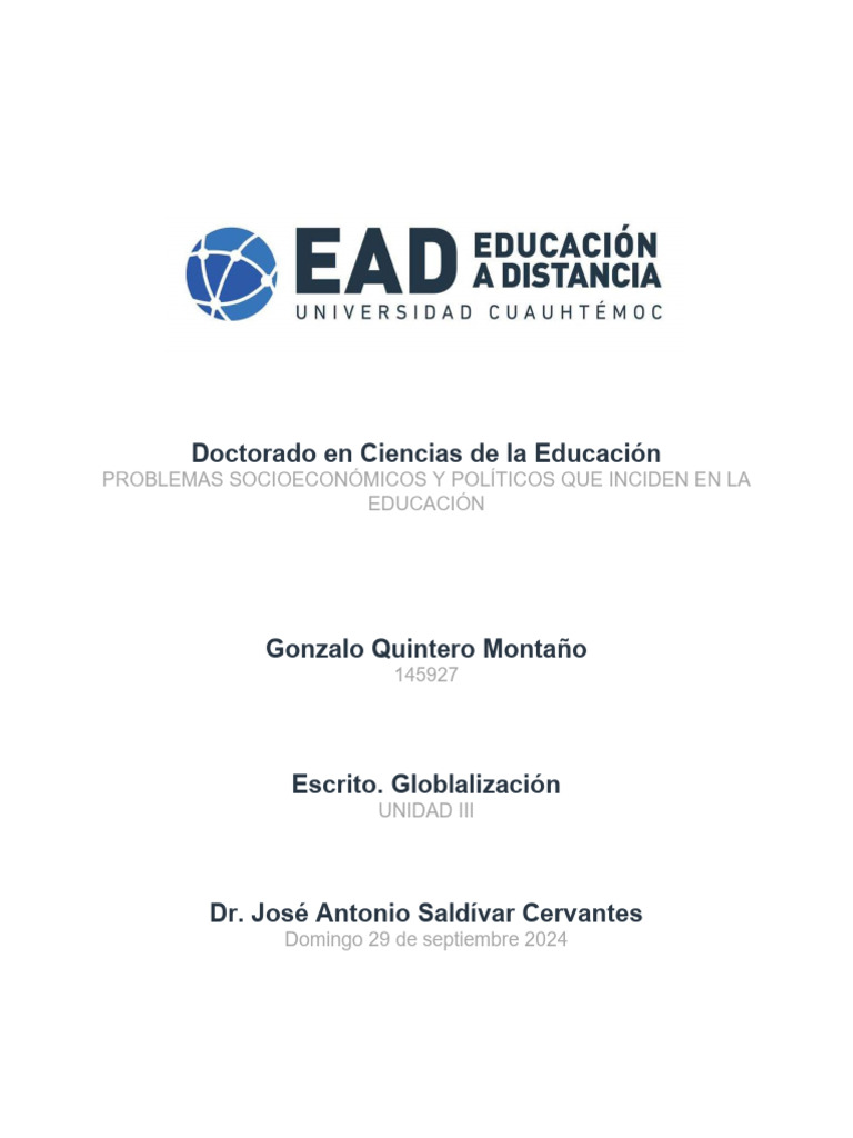 Impacto de la Globalización en Educación | PDF | Maestros | Aprendizaje
