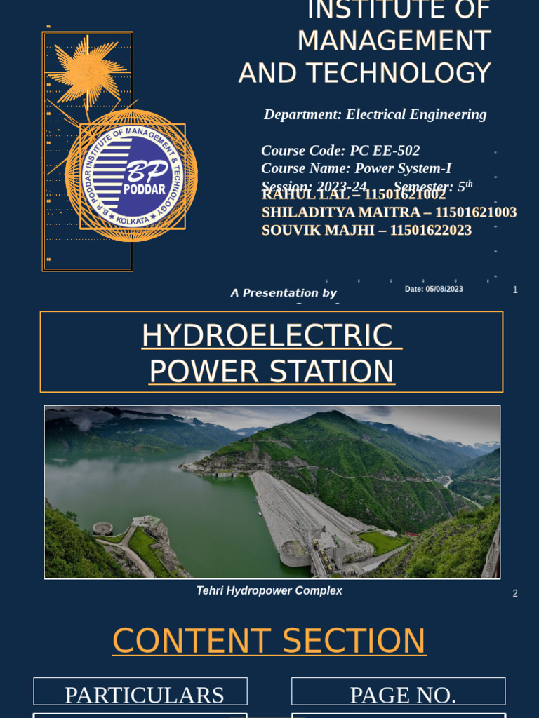 Hydroelectric Power Station Overview | PDF | Hydroelectricity | Turbine