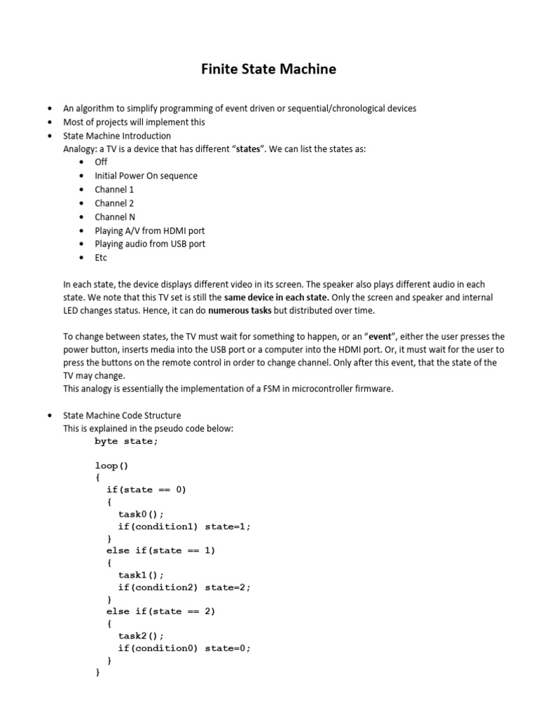 Finite State Machines v1 0 0 | PDF