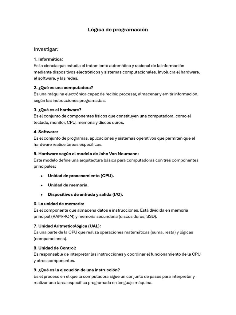 Fundamentos de Programación y Computación | PDF | Hardware de la ...