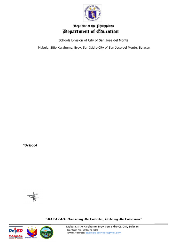 Rquest Letter CSJDM IPED School | PDF