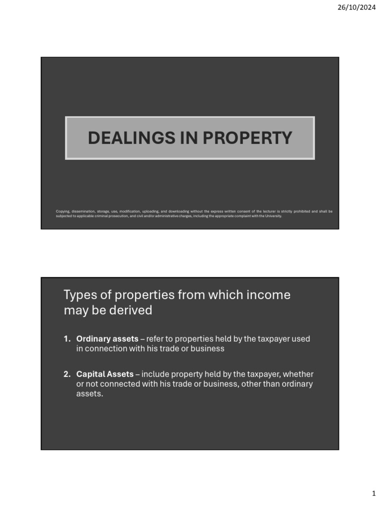 Capital vs Ordinary Assets in Taxation | PDF | Capital Gains Tax | Tax ...
