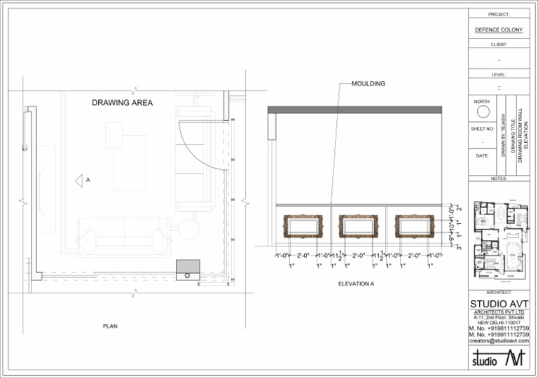 Drawing Wall Pannel - Defence Colony | PDF