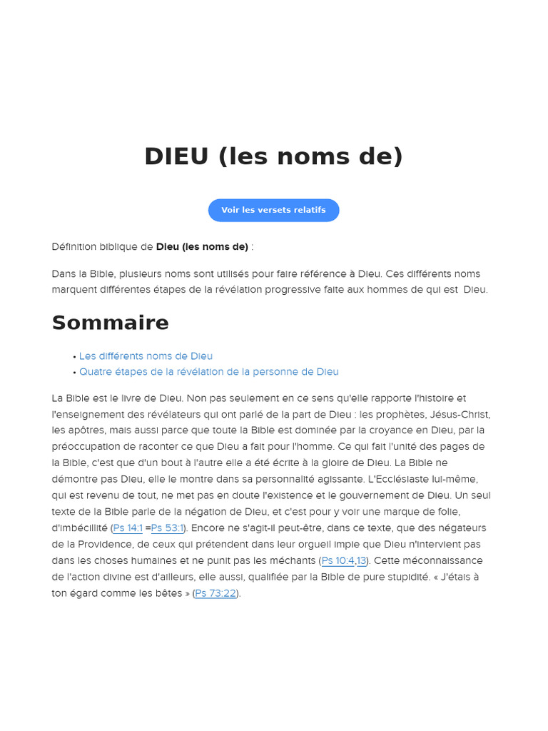 Les Noms de Dieu et Leur Signification | PDF | Tétragramme | Dieu