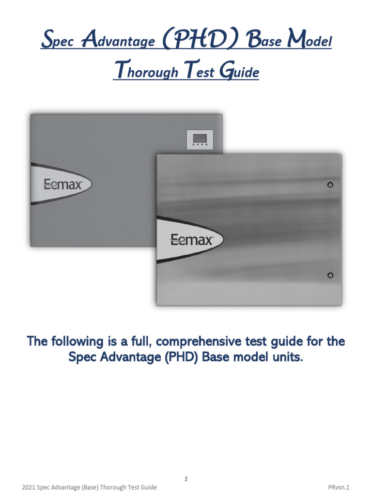 Spec Advantage (PHD) Base Model Thorough Test Guide | PDF | Flow ...