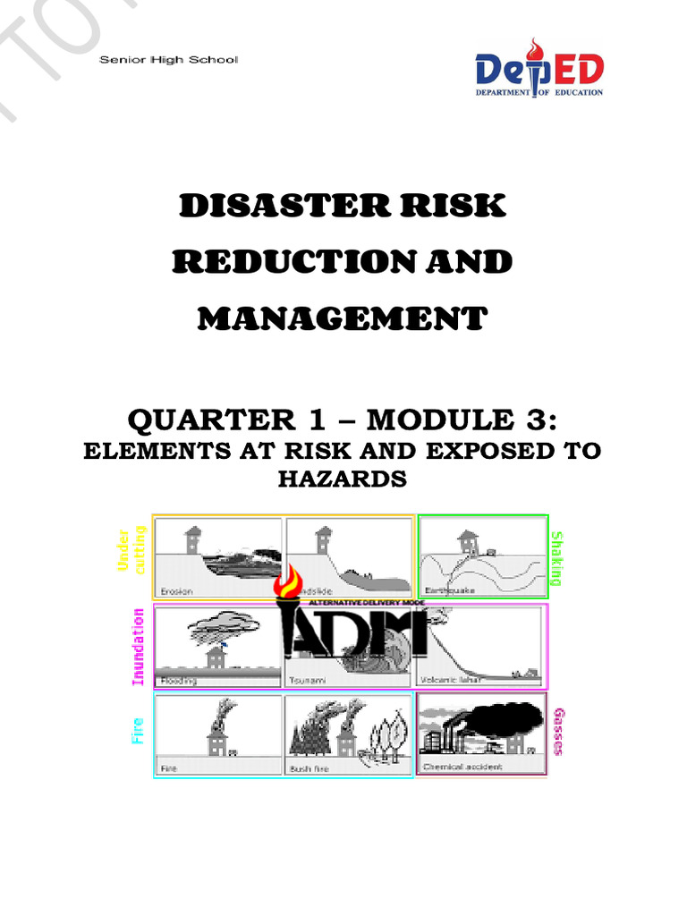 Drrm11 q1 Mod3 Elements at Risk v5 | PDF | Hazards | Natural Disasters