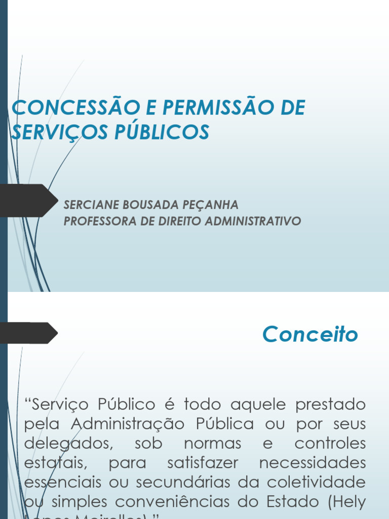 Concessão e Permissão de Serviços Públicos | PDF | Administração ...