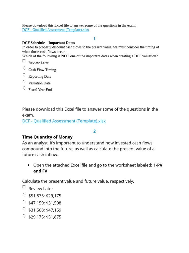 DCF Model Solution.docx | PDF | Discounted Cash Flow | Valuation (Finance)
