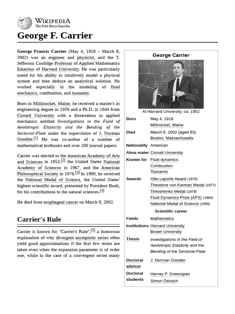 George_F._Carrier | PDF | Science