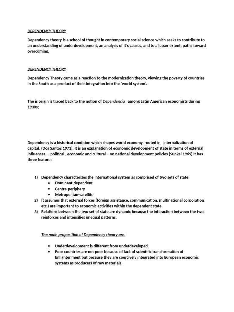 Dependency Theory | PDF