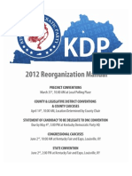 Kentucky Democratic Party 2012 Reorganization Manual