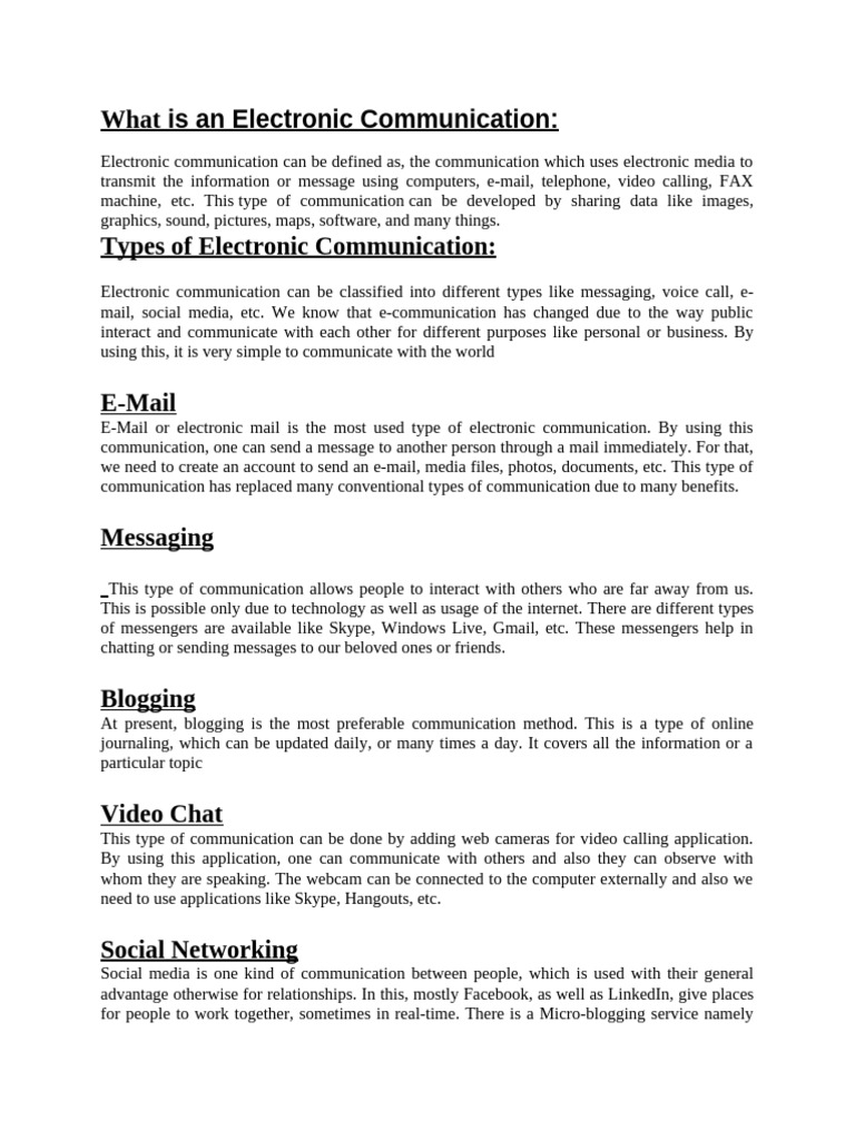 EDU 102 What Is An Electronic Communication 163353 | PDF ...