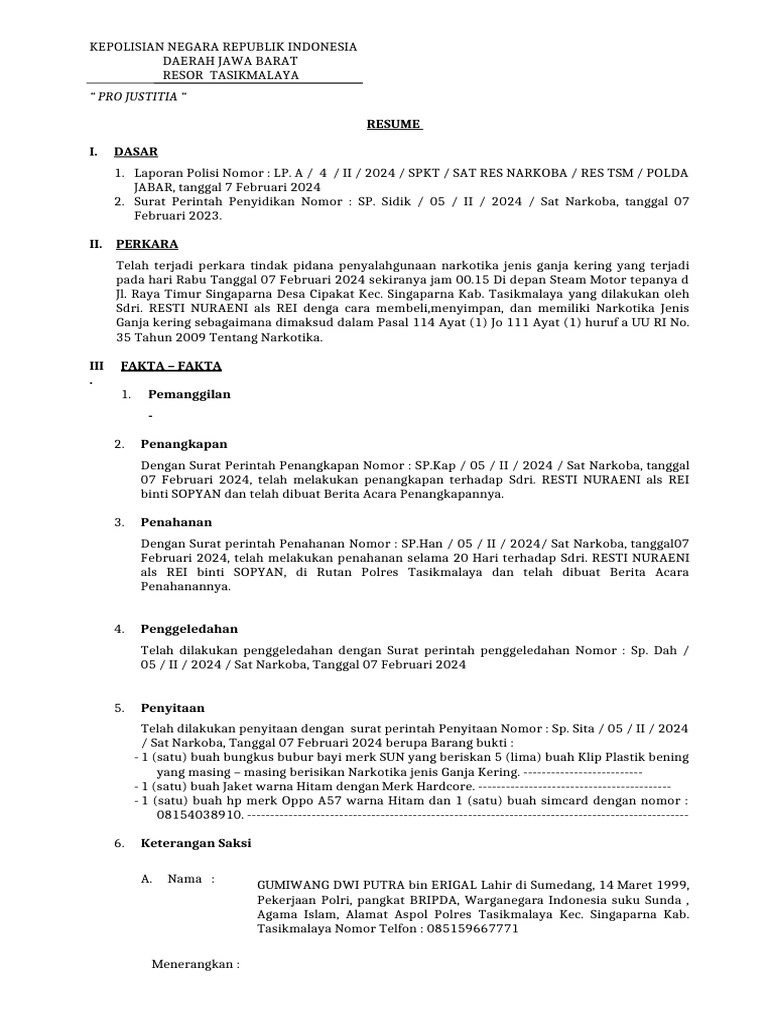 Resume I. Dasar: 