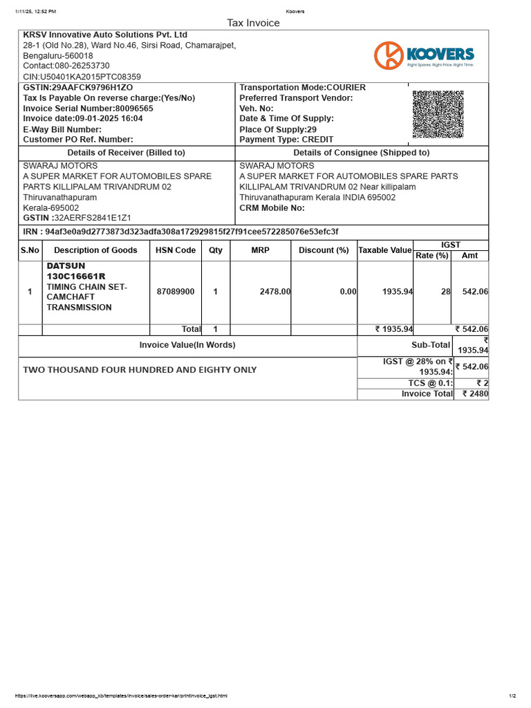80096565 | PDF | Invoice | Payments