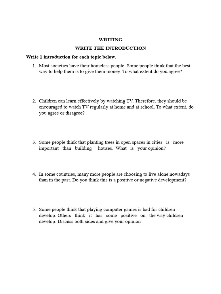 (Writing) Luyện Viết Introduction | PDF