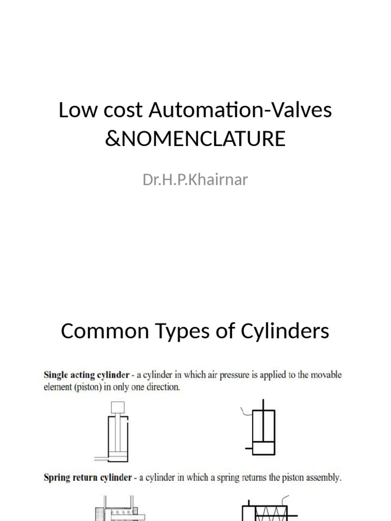 Low Cost Automation-Valves &NOMENCLATURE | PDF