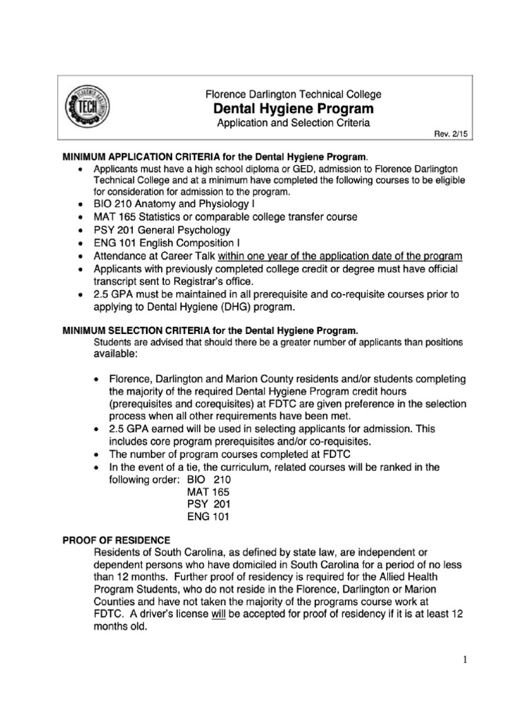 Dental Hygiene Program - Florence | PDF