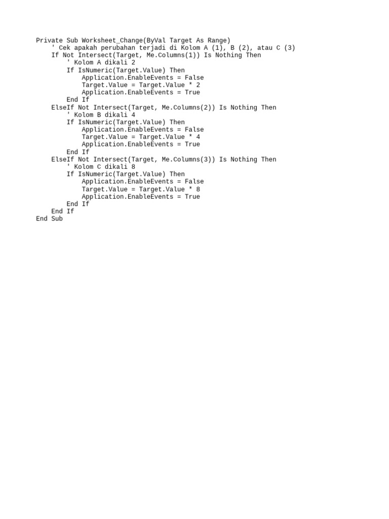 Excel VBA Auto-Calculate Multipliers | PDF