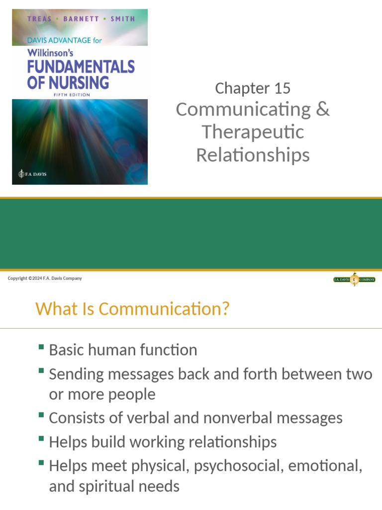 Therapeutic Communication in Nursing | PDF | Communication | Nonverbal ...